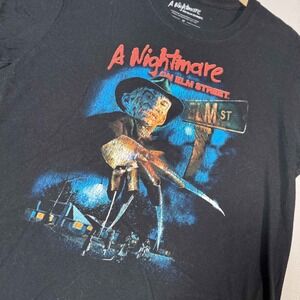 A Nightmare On Elm Street Freddy Krueger Graphic Tee Black Mens Medium M